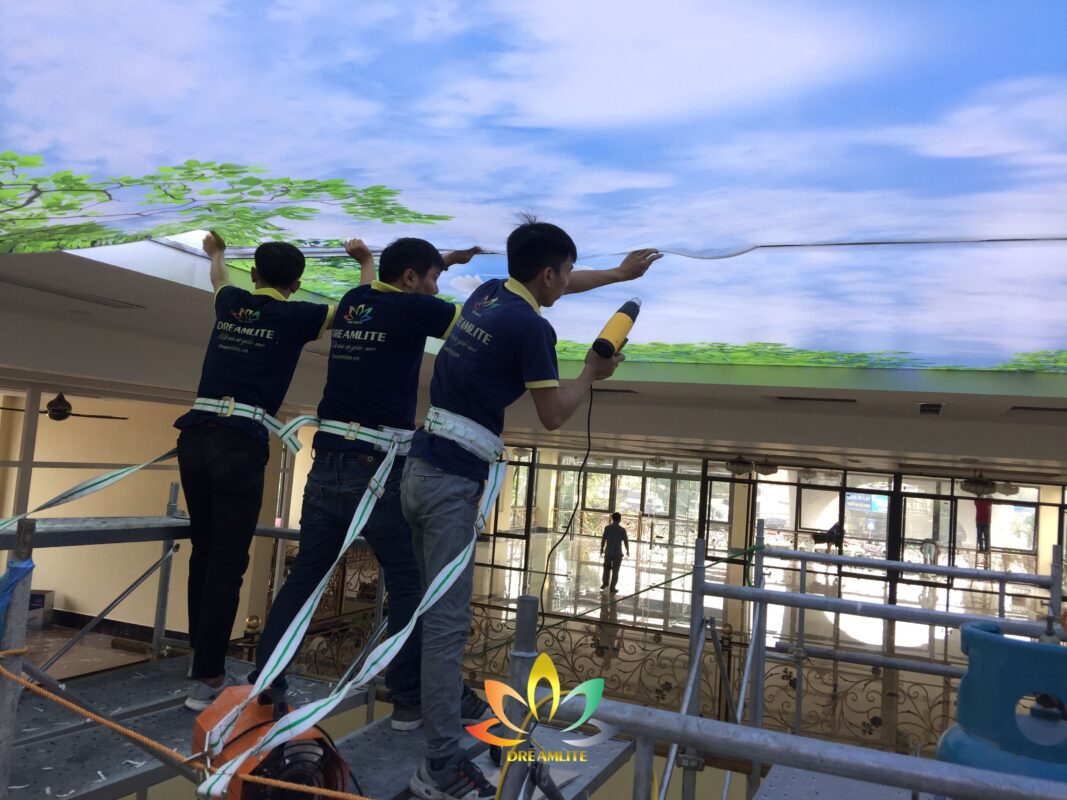 Hướng dẫn thi công trần xuyên sáng
